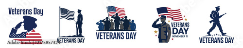 A Set Of Memorial Remembrance Icons Featuring Patriotic Symbols And Figures Saluting The National Colors To Honor Brave Men And Women Who Have Served Their Nation With Pride During Official