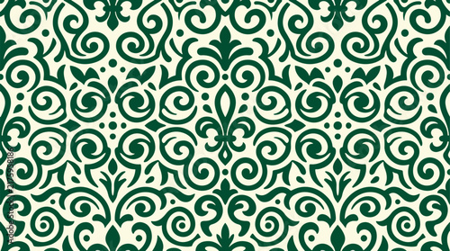 Vintage Ornate Victorian Damask Vector for Luxury Decorative Surface Pattern Design