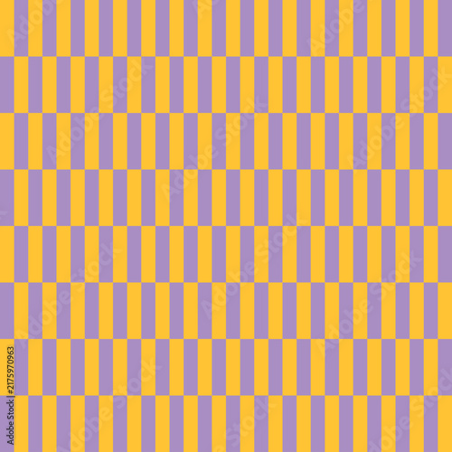 Abstract Geometric Seamless vector Pattern with Purple and Golden Yellow Vertical Stripes and Rectangles for Modern Backgrounds and Textile Design
