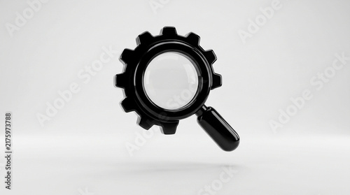 Black search settings 3D icon