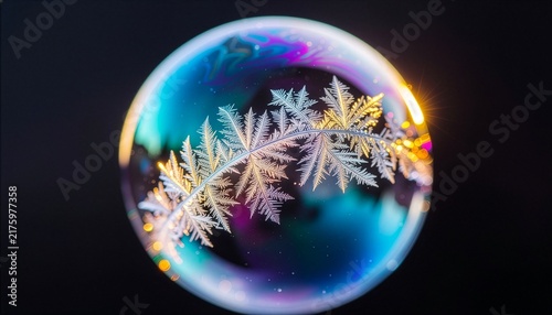 Extreme macro of a soap-bubble membrane frozen mid-shatter