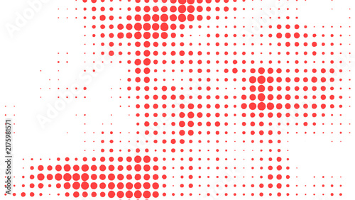 Konstfotografi Modern red halftone dot pattern abstract background.