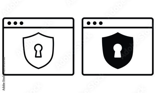 Website Security Lock Shield Keyhole Icons