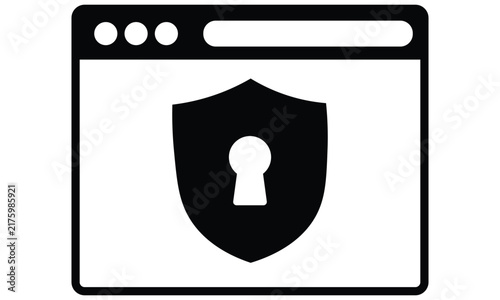 Browser Window with Security Shield Icon
