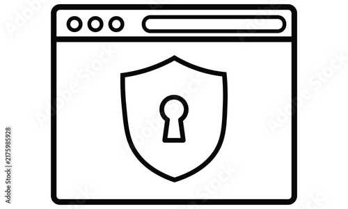 Secure Browser Window Keyhole Shield Icon