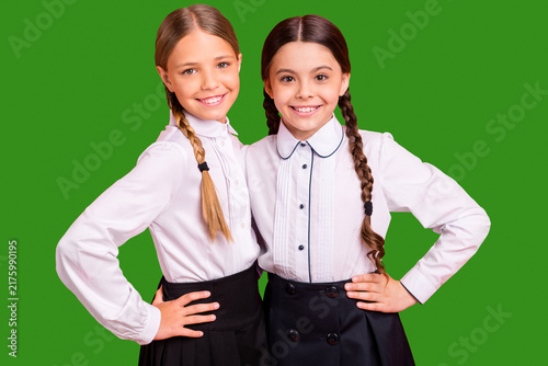 Принти на полотні Portrait of two person nice-looking attractive charming cute sweet winsome lovel