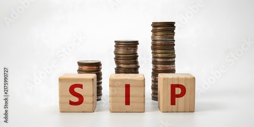 SIP Investment Concept With Stacked Coins Representing Systematic Savings Financial Planning And Wealth Growth