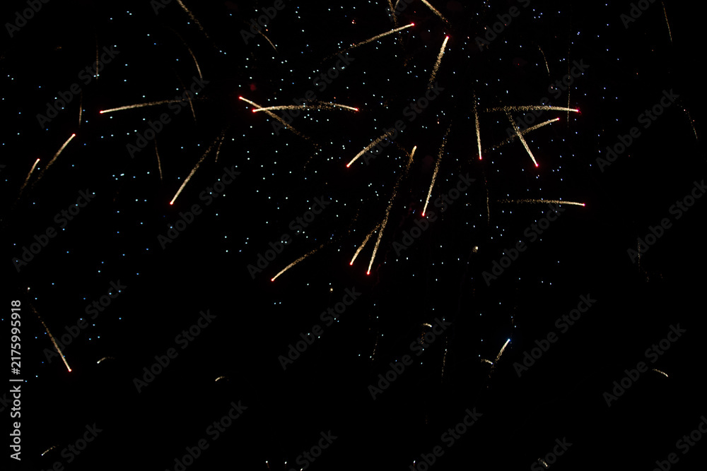 Naklejka premium Fireworks with Night Sky Background