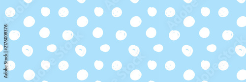 Dot circle blue with pattern Bright polka and white background spots. Seamless paper simple with vector texture poka and polkadot geometric irregular. Playful confetti dot with small.