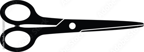 Black silhouette of scissors against a white background simple design