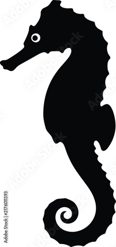 Seahorse silhouette against a white background a marine animal depiction