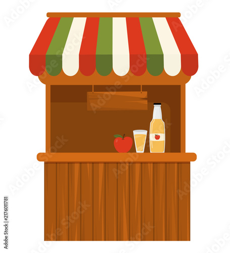 Autumn Apple Cider Stand Illustration