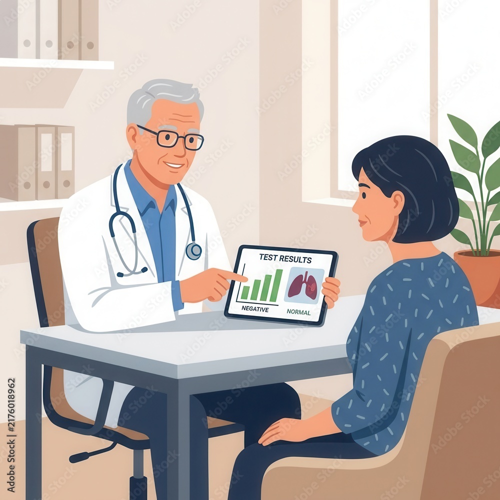 Obraz premium Doctor Explaining Test Results On Tablet To Patient