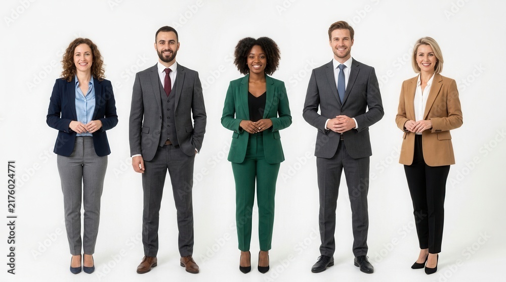 Fototapeta premium Diverse Professional Team Posing Confidently In Smart Business Attire