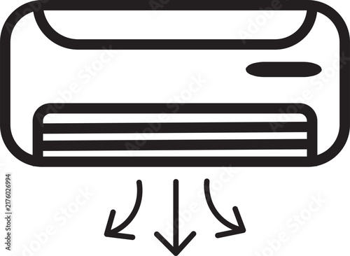 Air conditioner unit with downward arrows icon Vector