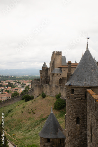 Fotografía the towers of the castle in the city of carcassonne france