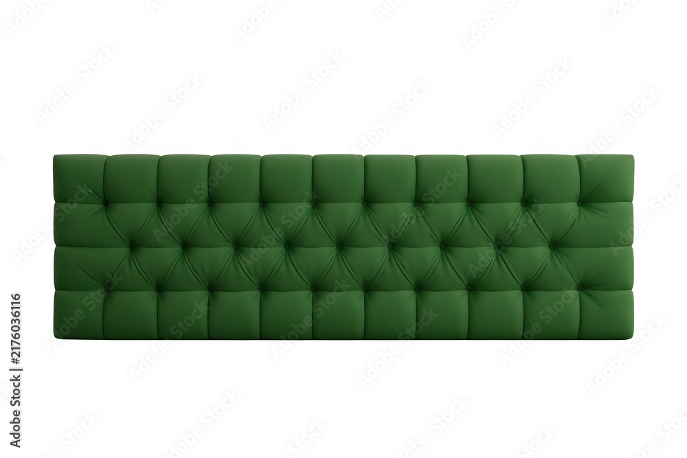 Fototapeta premium Long green tufted upholstered headboard panel