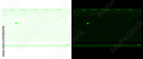 Foto Green night vision texture overlay, digital VHS glitch effect, retro analog vide