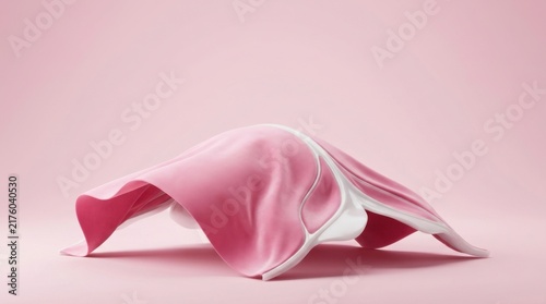 Pink fabric tissue folded on soft pink background for health care themes
