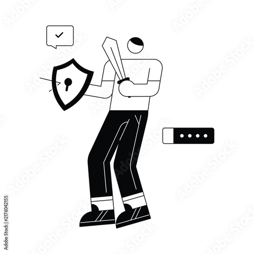 Cyber Attack Protection Vector Illustration Eps 10 File