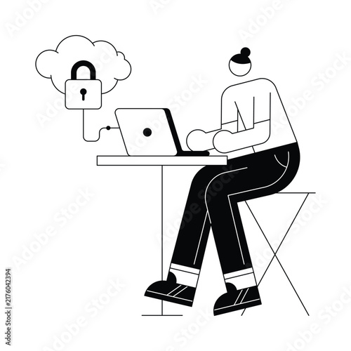 Managing Cloud Protection Vector Illustration Eps 10 File