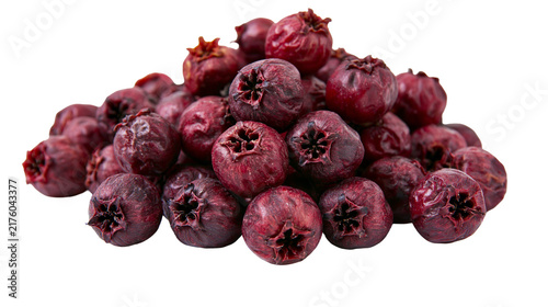 Canvastavla Pile of dried dark red hawthorn berries, isolated on transparent background