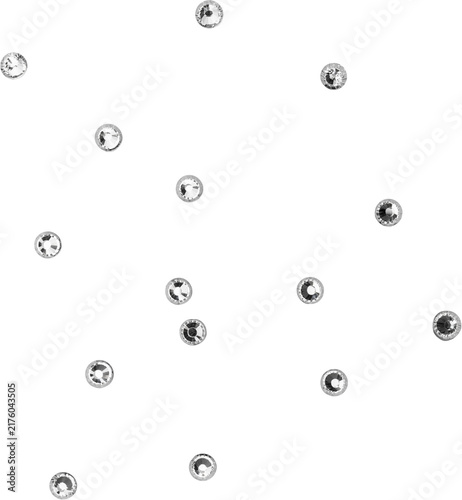 Silver Shiny Metallic Scattered Rhinestones Decoration