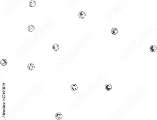 Silver Shiny Metallic Scattered Rhinestones Decoration