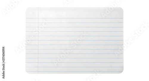 фотографія Blank lined index card with rounded corners mock up