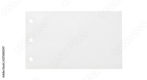 Obraz na plátně Blank white binder paper sheet with three hole punches isolated on transparent b