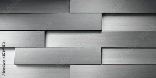 Minimal Silver Metallic Layered Panel Background with Modern Geometric Architecture, Clean Industrial Surface and Futuristic Corporate Design