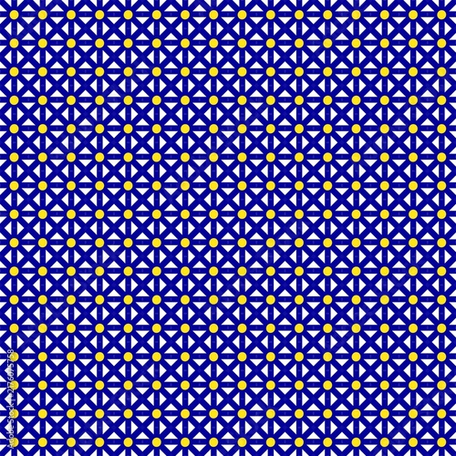 Obraz na plátně Geometric Blue and Yellow Crosshatch Pattern