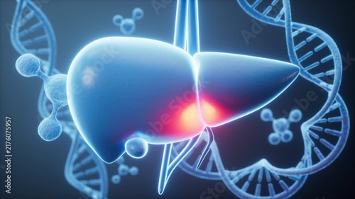Human fatty liver, liver diseases, hepatitis, etc. anatomical models. 3d rendering.