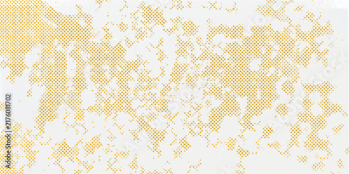 Abstract halftone background vector illustration. Yellow dots pattern texture on white. Modern graphic design element. Decorative backdrop for print, web, branding.