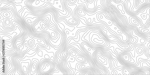 Abstract white topographic map background. Seamless contour line pattern. Minimalist topography texture with elevation lines for design.