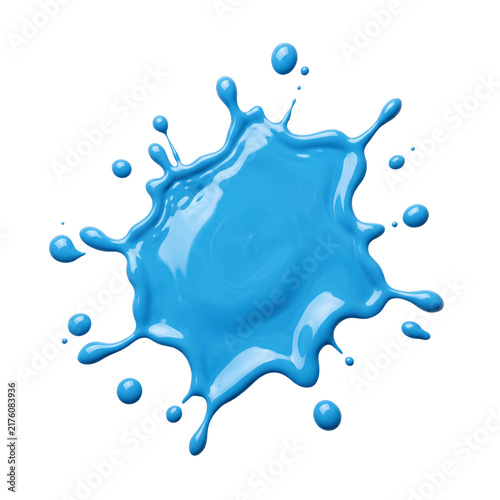 Vibrant Blue Liquid Splash Isolated on Black Background