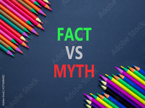 фотографія Fact vs versus myth words symbol