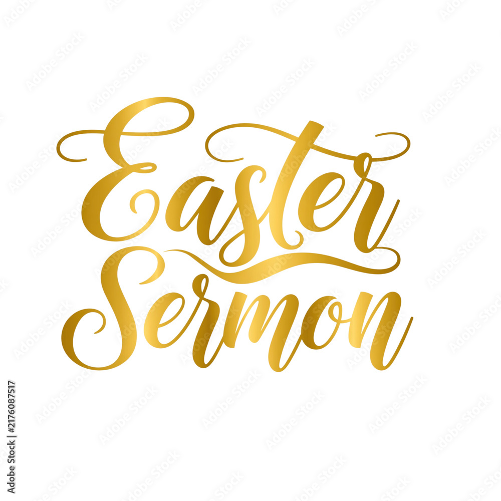Fototapeta premium Easter Sermon elegant cursive lettering typography design graphic text design element isolated on transparent background PNG element