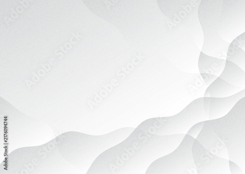 Minimalist white and gray fluid wave background with subtle grainy noise texture