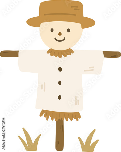 Quadro su tela scarecrow autumn illustration