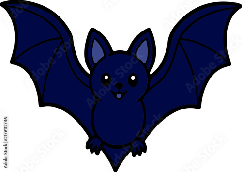 Cute Flying Halloween Bat Character Isolated on Transparent Background