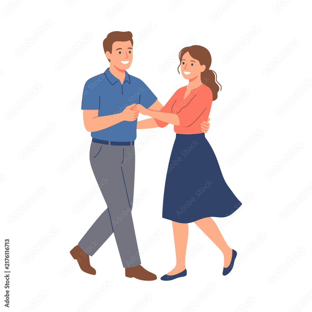 Fototapeta premium Happy Couple Dancing Together in a Romantic and Joyful Social Celebration
