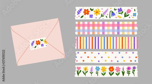 Torn notebook sheets, colorful tape strips, and scrapbook elements create a Y2K-inspired aesthetic with grunge textures and retro charm.
