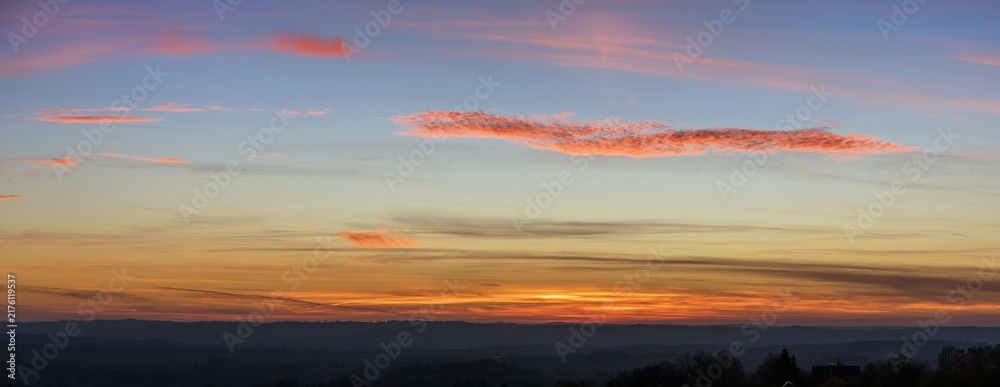 Fototapeta premium sunset evening sky cloud clouds landscape sunshine