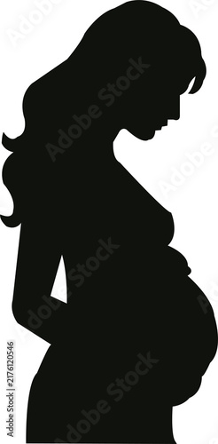 Foto Pregnant Woman Silhouette Vector Illustration.