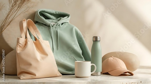 Cozy Mint Green Hoodie and Accessories for Everyday Wear.