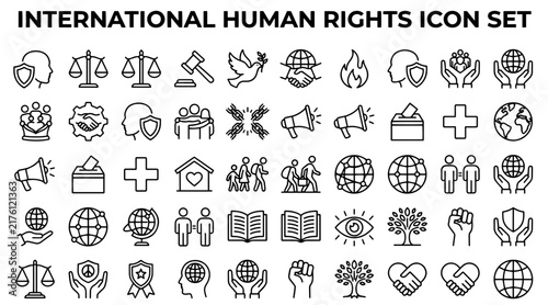 Fotografía International human rights icon set