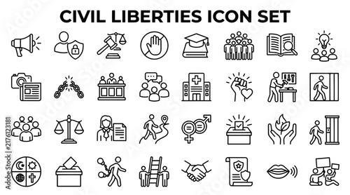 Bild auf Leinwand Civil liberties icon set