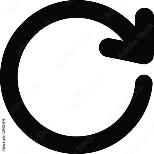 Photography Black Circular Arrow Refresh and Restart Icon