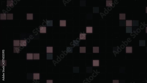 Futuristic Data Visualization Motion Graphic with Flickering Neon Square Tiles